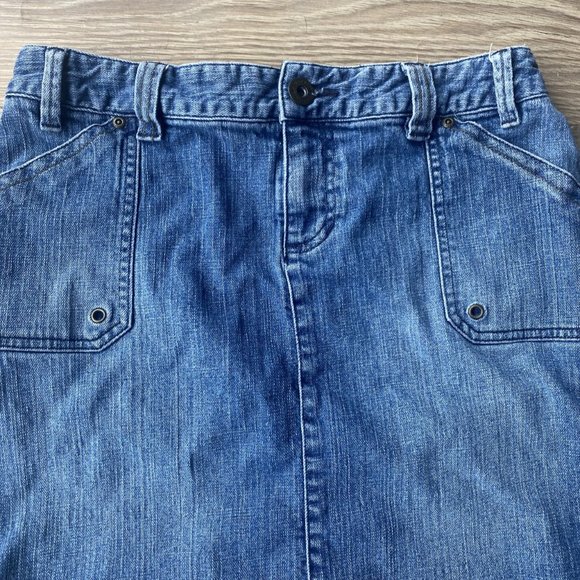 Jean Skirt Liz Claiborne Petite Size 10 Denim Skirt W/Pockets Front and Back - Picture 7 of 13